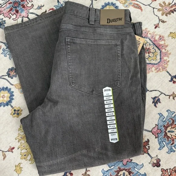 NWT Duluth Trading Men's Ballroom Flex Relaxed Fit Jeans 42x28 New w/ Tags Gray - Picture 12 of 13